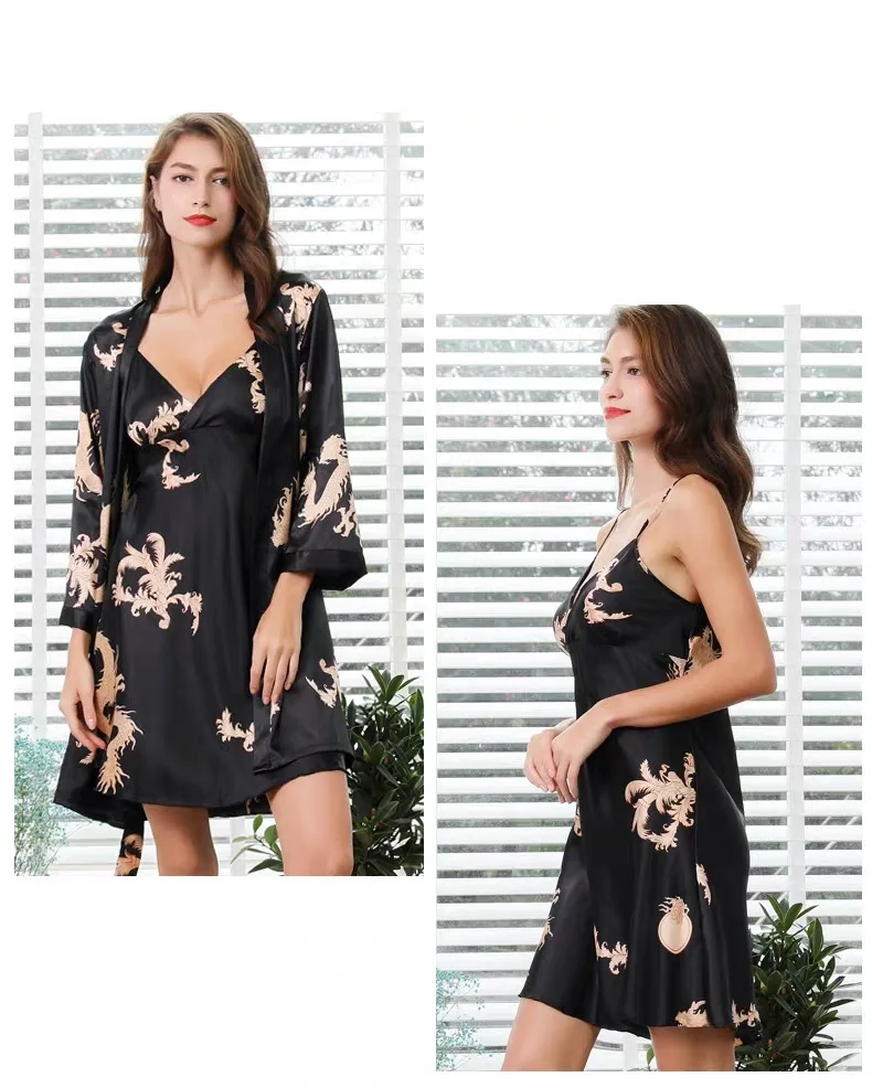 5XL 4XL, комплект из двух предметов, большой размер, мужской сексуальный халат и женский комплект одежды для сна, парный халат, набор женских пижам, платье, туника, шелковое платье, комплект для сна