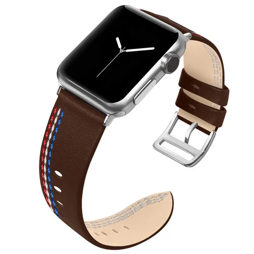 chocolate Кожаный ремешок для Apple Watch 42 мм для Iwatch серии 4 3 2 1 40 мм 44 мм сменный Браслет аксессуары для часов - Цвет ремешка: chocolate
