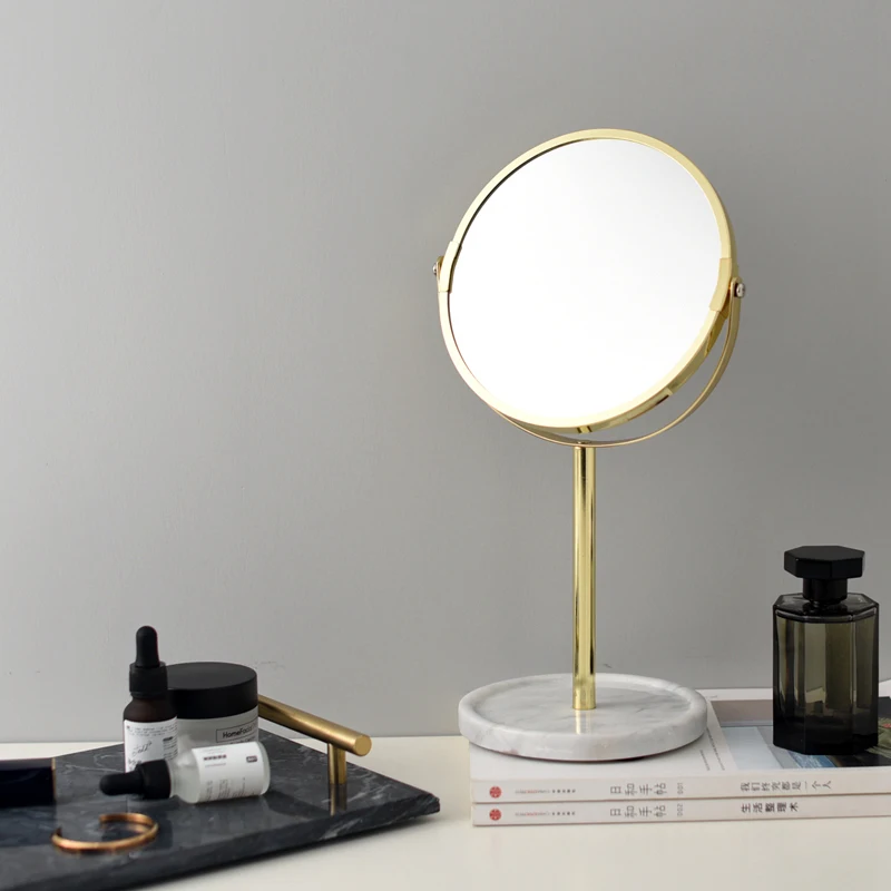 Двухстороннее зеркало для туалетного столика свадебное принцессы с портативным