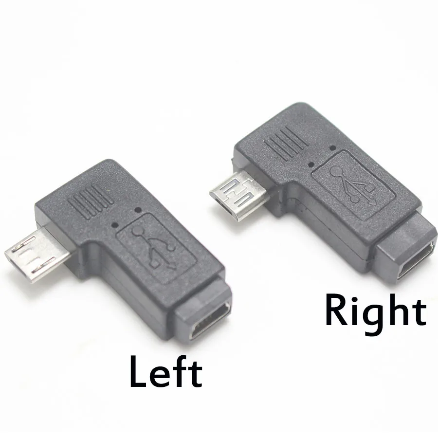 1 шт. 90-градусный адаптер с левым и правым углом micro USB Type A B male к mini feMale Новинка |