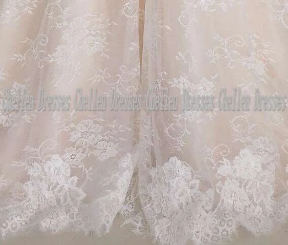 

2021 New Vintage Full Lace Elegant Sexy V Neck illusion Backless Long Sleeve Champagne A Line Boho Wedding Dress Vestidos De No