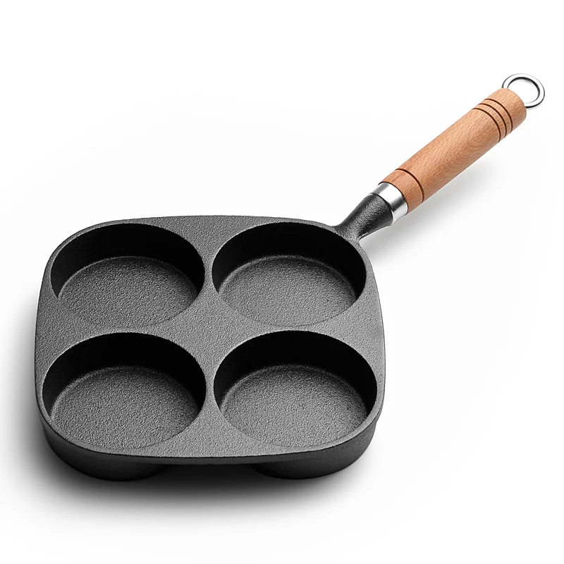 

Household non-stick pan uncoated egg dumpling pot breakfast pot cast iron omelette pot deep egg hamburger mold WF10191030