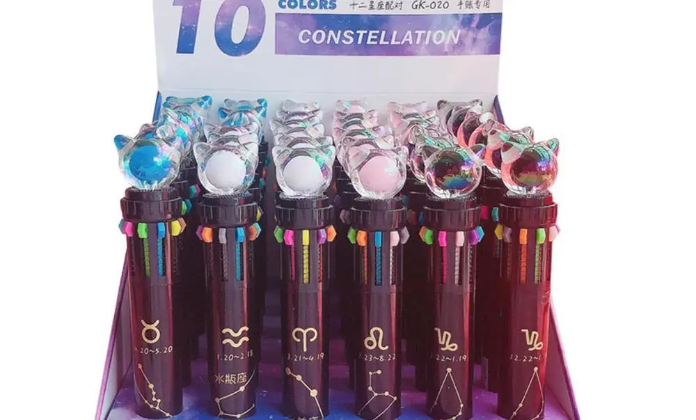 Многоцветная Созвездие 10 цветов пресс шариковая ручка мультфильм канцелярский