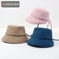 visrover new 7 colorway solid bucket hat unisex pink caps white hip hop hats for women summer cap beach sun fishman hat gift