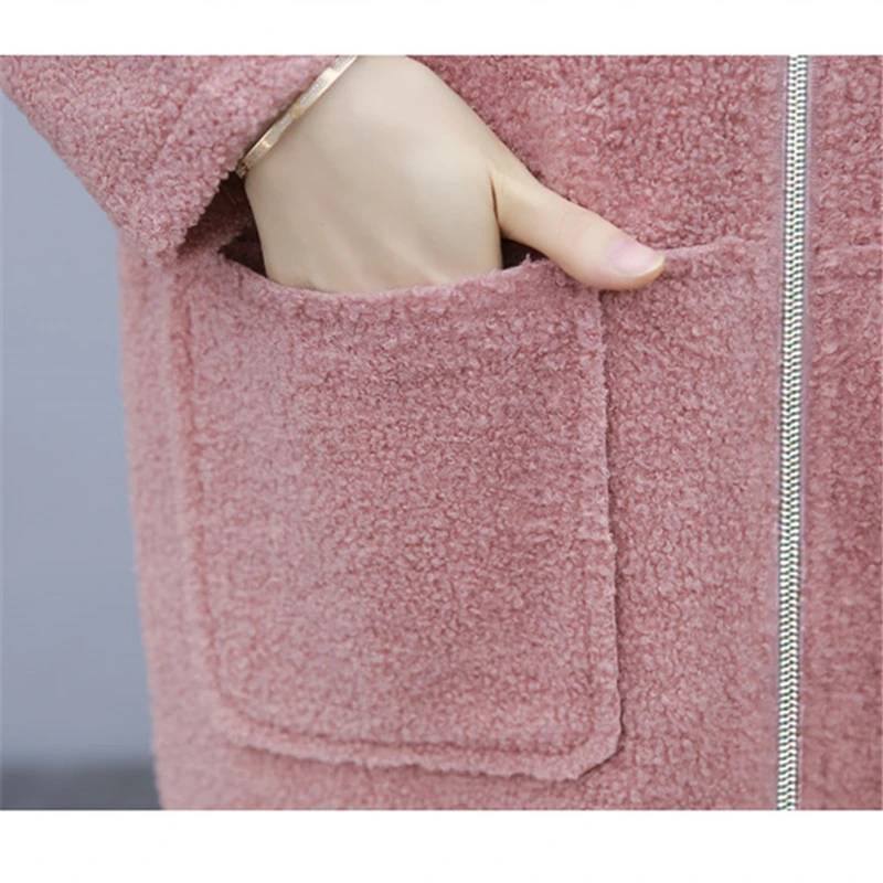 Plus Size Women's Autumn And Winter Lamb Plush Fur Loose Mid-length 2023New Fat Sister Fleece 200 Kg Famale Fashion Wild Big