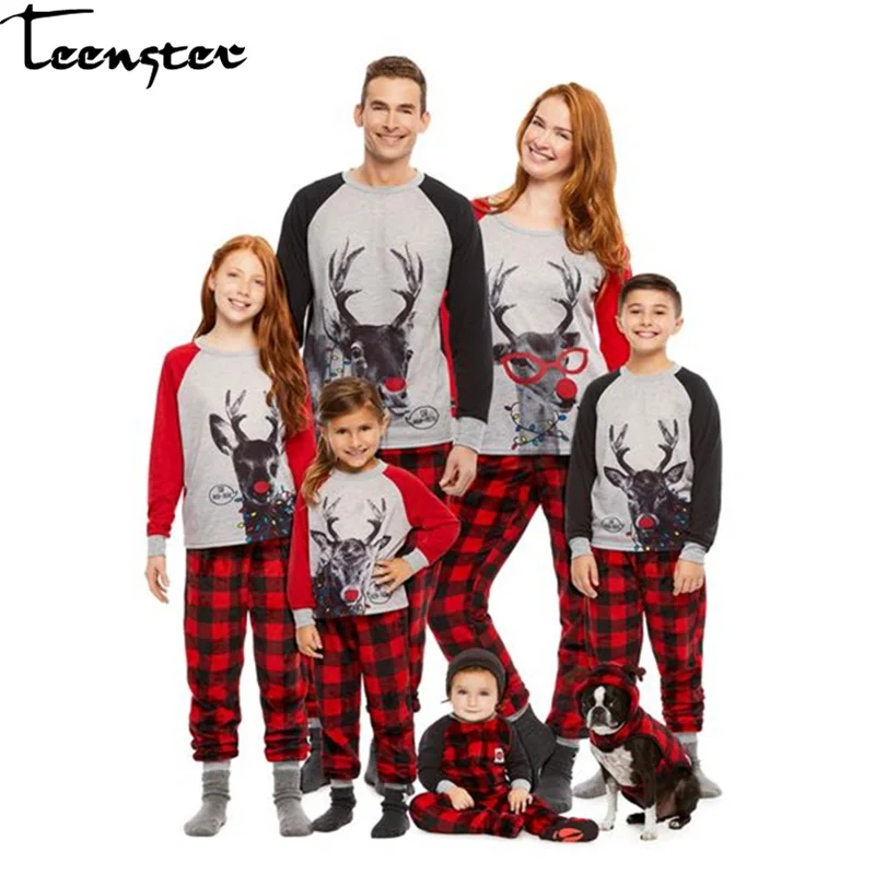 Одинаковые Семейные рождественские пижамы одежда для мамы и дочки с принтом