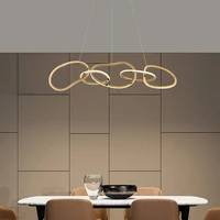 modern minimalist led chandelier dining room office pendant lamp restaurant bar creative rings hanging light