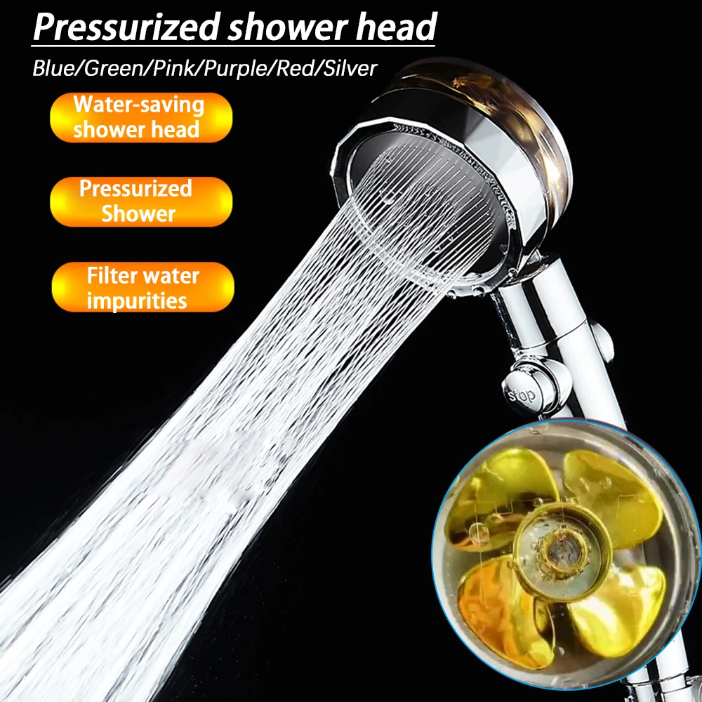 

Насадка для душа под давлением, регулируемая, с поворотом на 360 °, с небольшим вентилятором