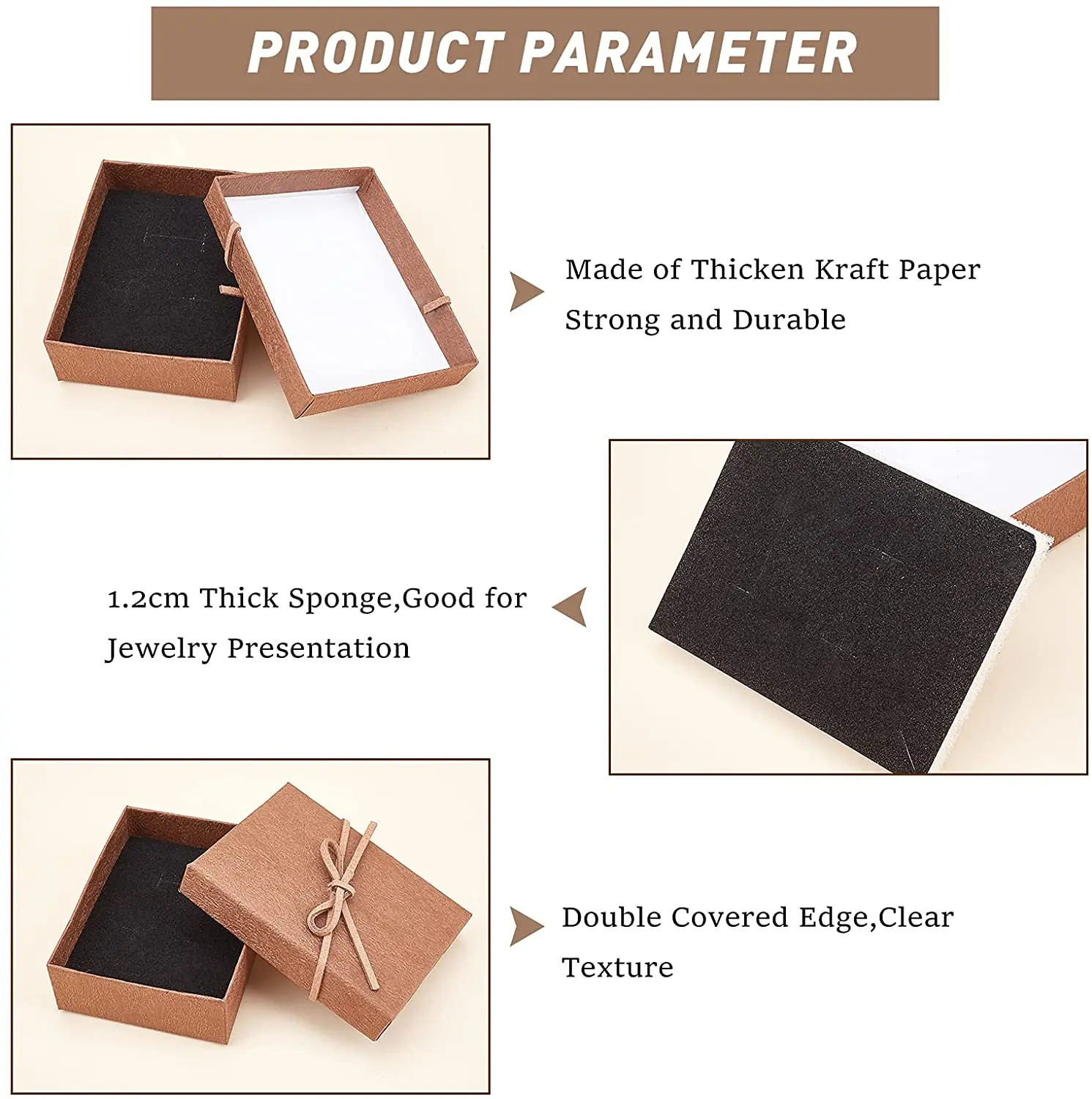 Картонная шкатулка для ювелирных изделий 12 шт. прямоугольная коробка