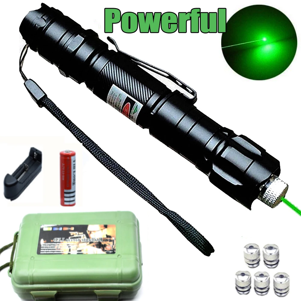 

Hunting High Power Green lasers Adjustable Focus Burning Green Laser Pointer Pen 532nm 500 to 10000 meters Lazer 009 range