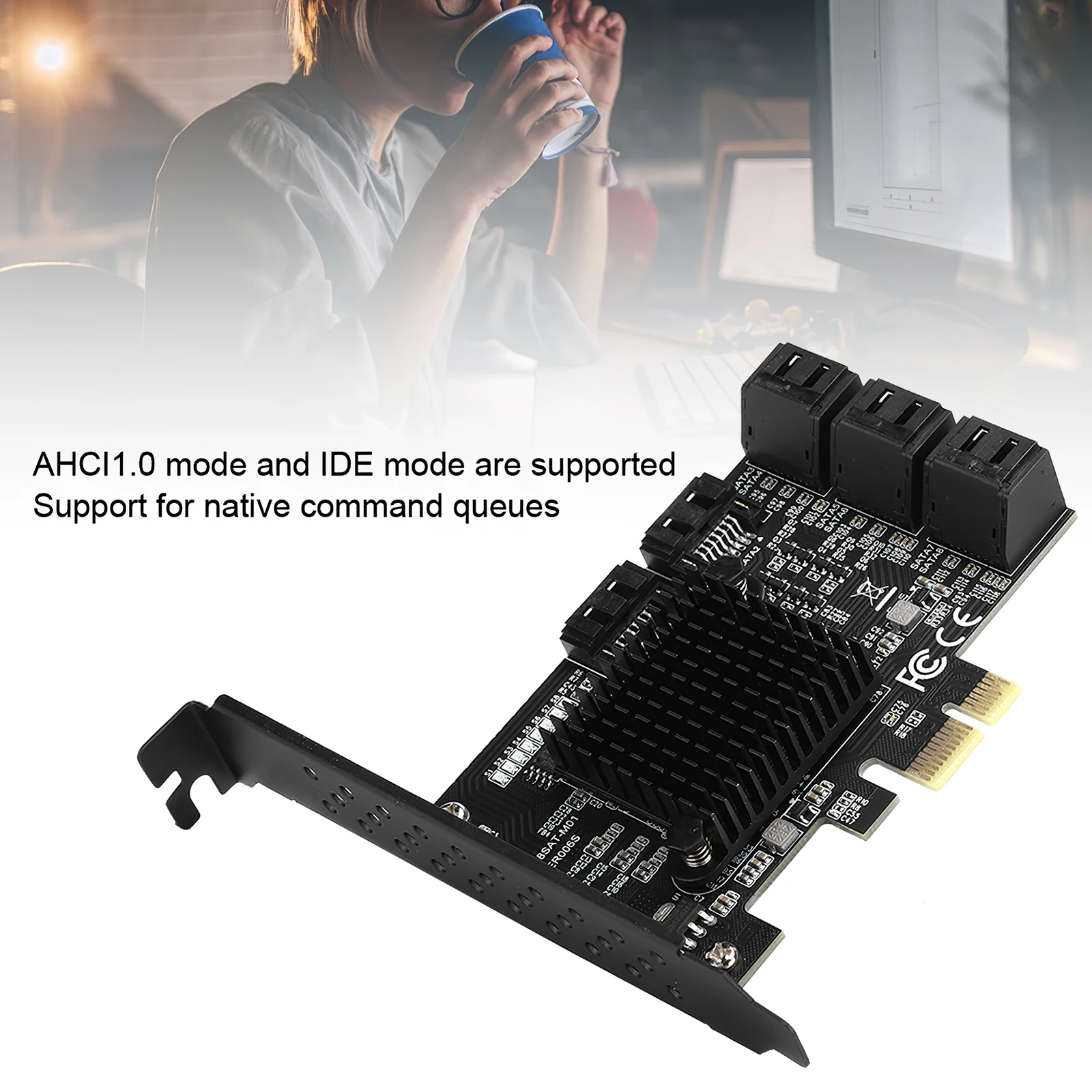 плата расширения pci express 8 портов sata