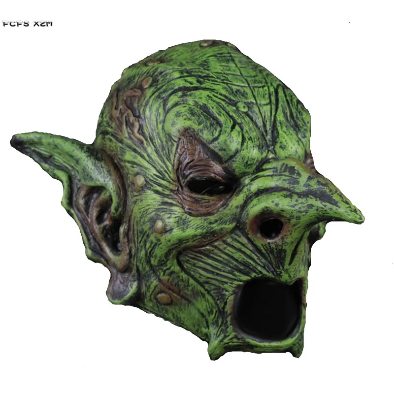 Латексная Гоблинская маска для Хэллоуина реквизит костюма зеленого Монстра