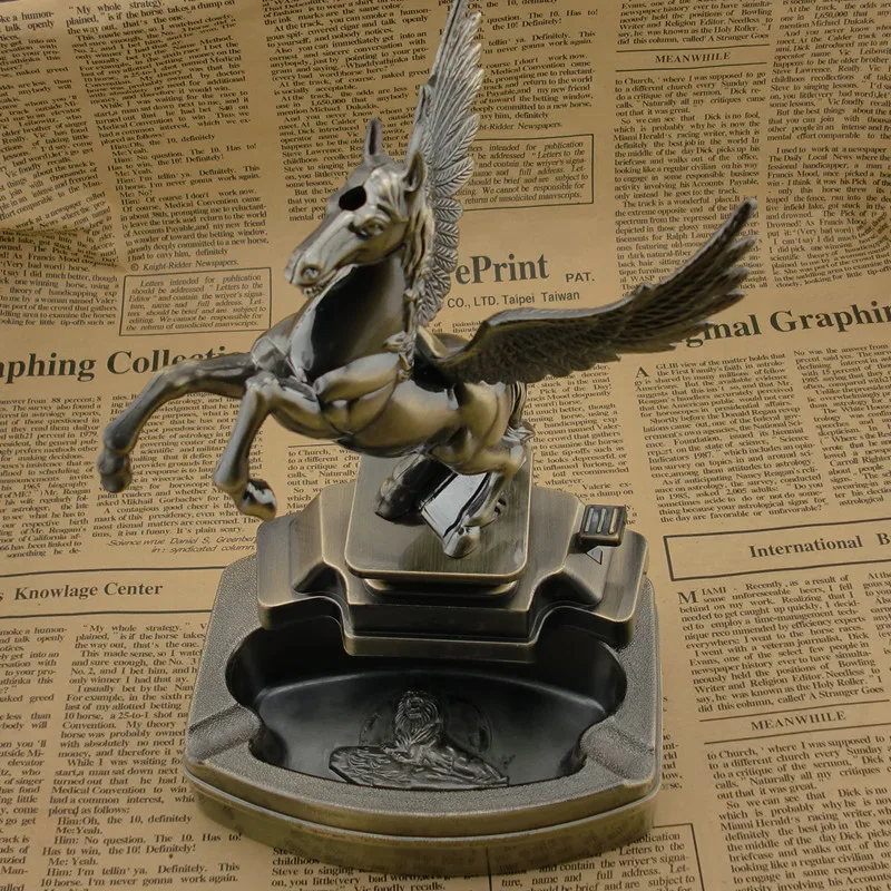 

Pegasus светлее зеркало, красивый Крутой Лоток для пепельницы, украшения для дома, лотки для сорняков, аксессуары для курения