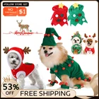 Рождественская Одежда для кошек, маленьких собак, кошек, рождественские смешные костюмы, наряд для котят и щенков, толстовка, теплая одежда для собак, новогодний наряд