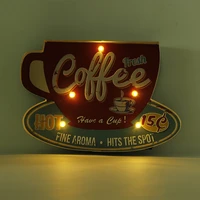coffee bar led neon sign wall art metal kitchen industrial vintage sign shabby chic decoration industrielle home decor de50zsb