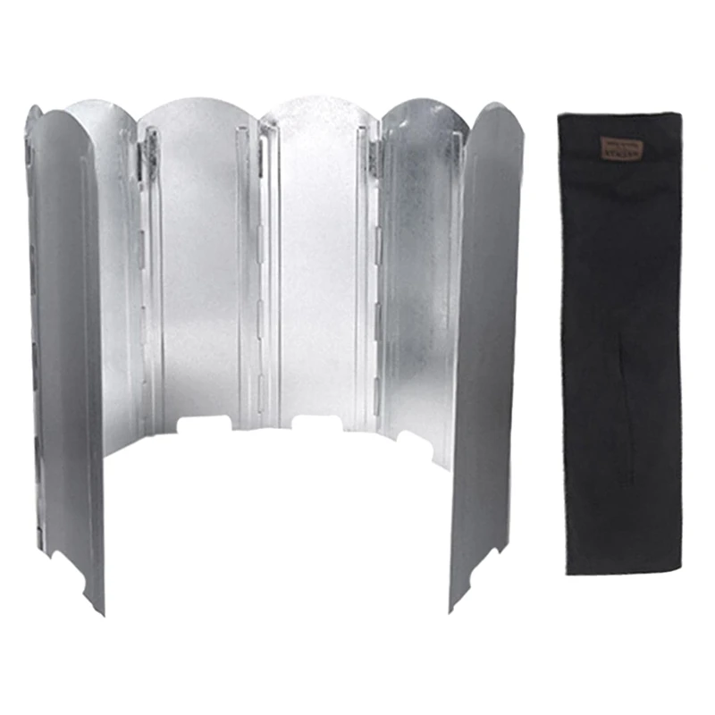 

Foldable Camping Stove Windscreen 8 Plates Windshield Outdoor Camping Barbecue Picnic Stove Burner Protection