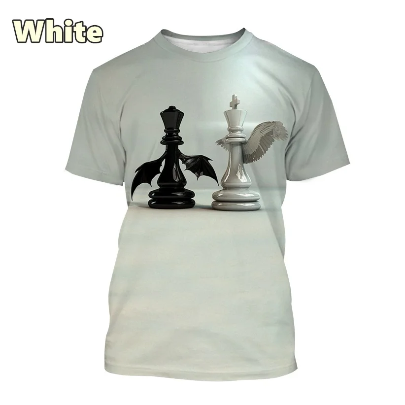 Новая модная Шахматная 3d-футболка с круглым вырезом и коротким рукавом Мужской
