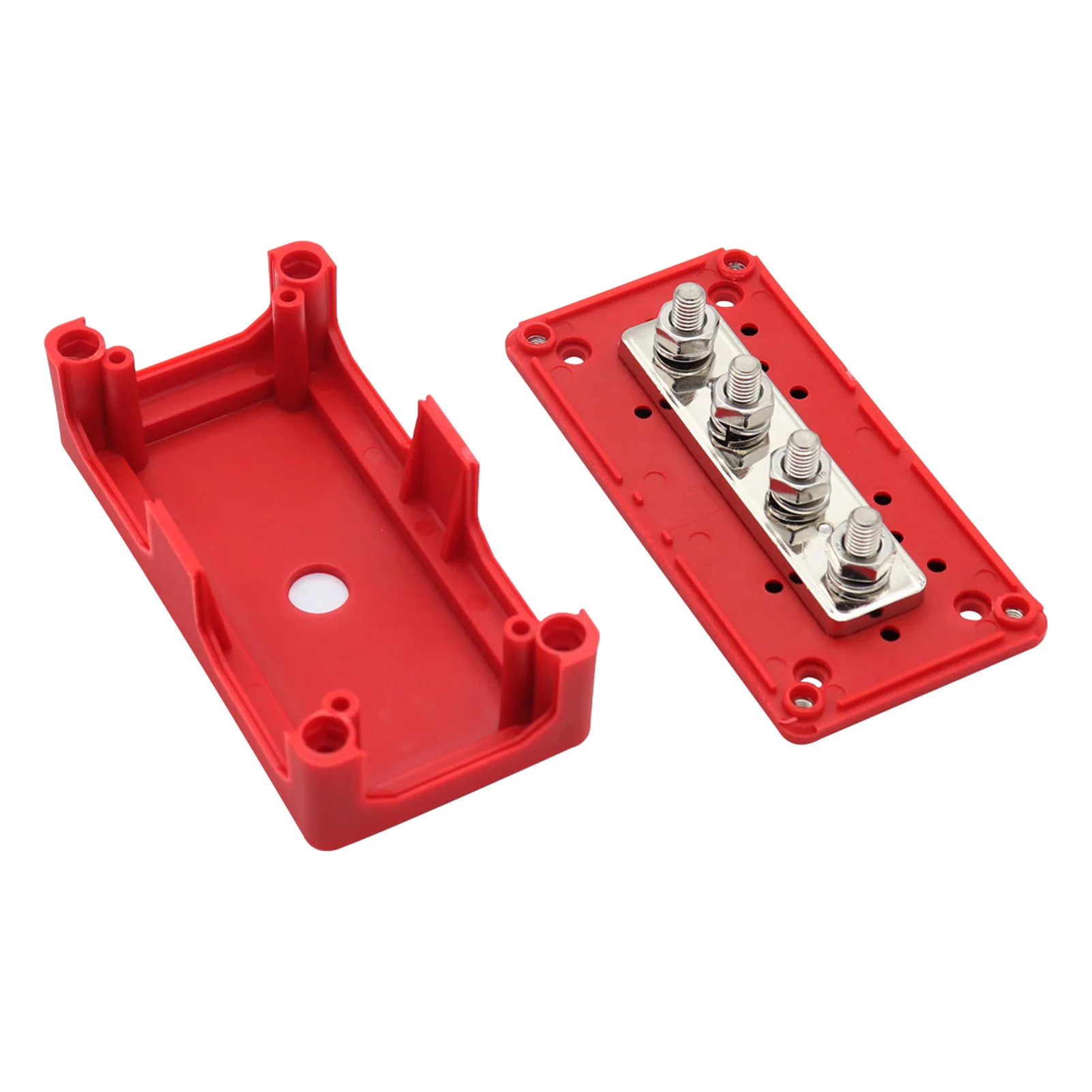 

Car Truck Marine Boat Power Distribution Block Heavy Duty Bus Bar Box M8*4 Terminal Studs 48V 300A Post Battery Junction Block