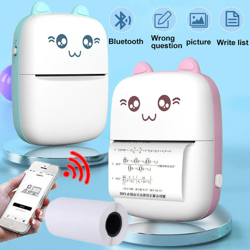 

Карманный фотопринтер машина Bluetooth Термальность принтер мини Беспроводной переносной Чехол для мобильного Примечания A6 принтер для телефо...