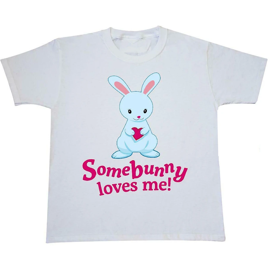 Inktastic/Молодежная футболка с надписью Loves Me одежда кроликом и сердечком на День