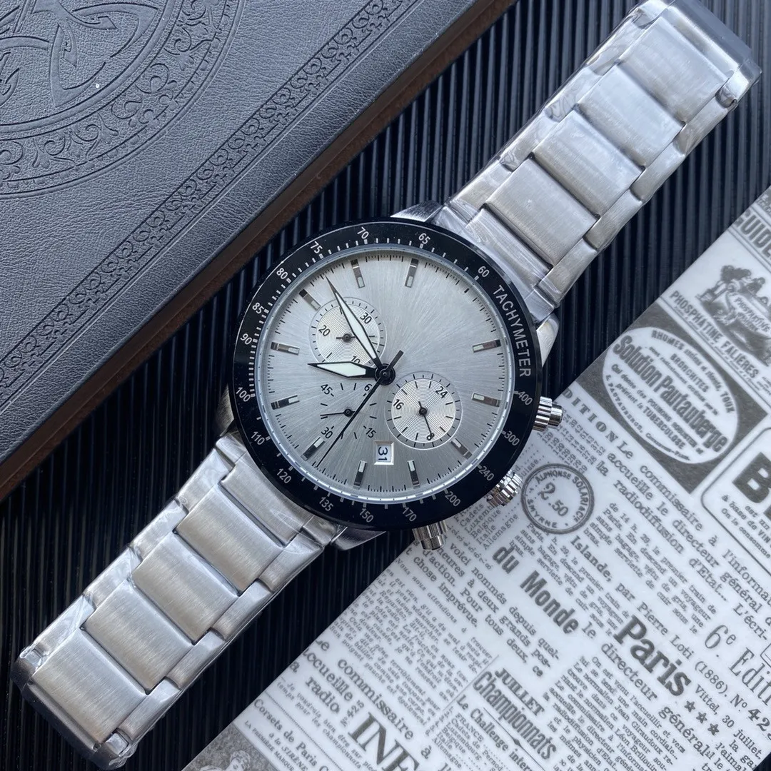 

Часы наручные AR Мужские кварцевые, модные многофункциональные деловые водонепроницаемые с 3 циферблатами и ремешком из нержавеющей стали