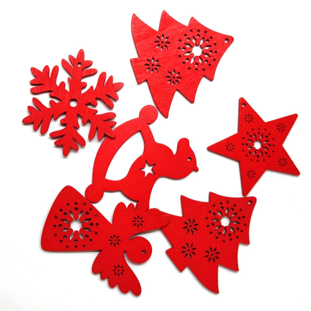 10pcs Christmas Deer Angle Hole Wood Decoration For Home With Santa Wooden Xmas Kid Toys Gift Ornament New Year | Дом и сад