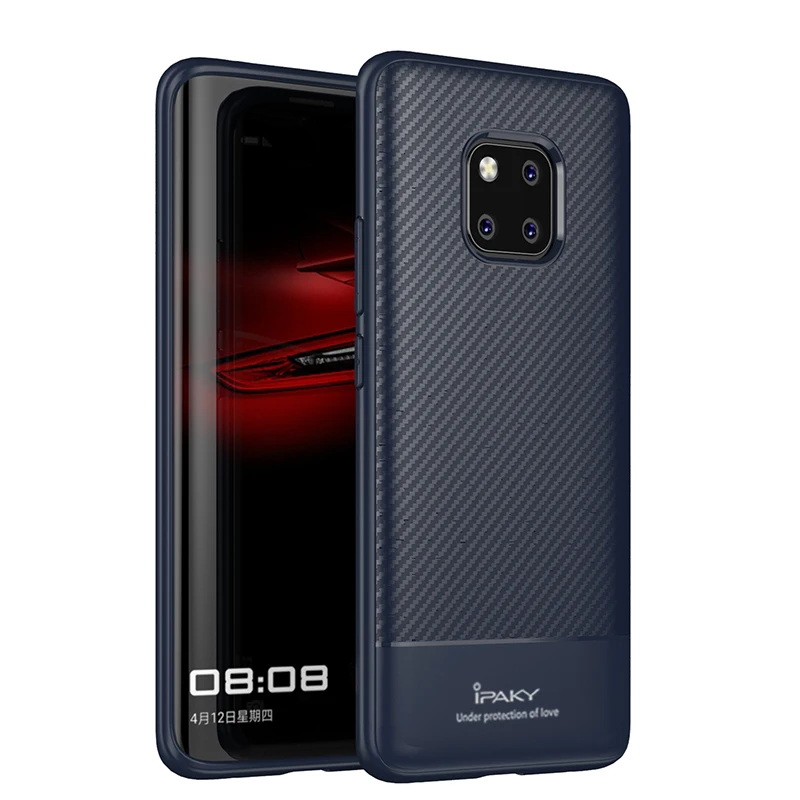 Синий Mate 20 Pro Чехол iPaky Coque для huawei mate 20 Lite чехол из углеродного волокна Мягкий силиконовый чехол для huawei mate 20 Pro чехол s - Цвет: Синий