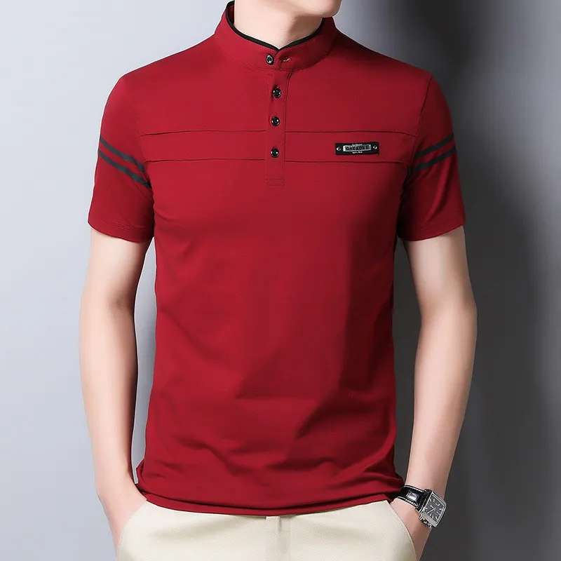 

Summer New Polo Shirt High Quality Men Short Sleeved Casual Slim Stand Collar Shirt Polo Men Tops Men's Clothing 3666
