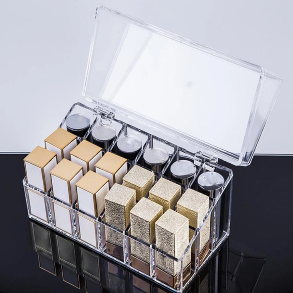 

Makeup Organizer For Acrylic Lips Organizer Multi-Cosmetic 18 Compartments