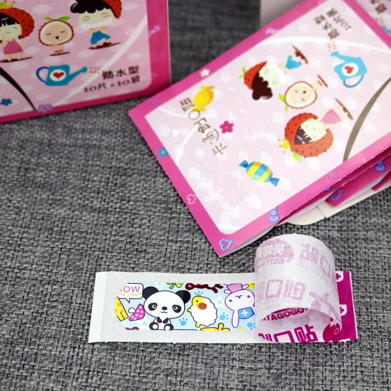 Пластырь на рану водонепроницаемый с мультяшным рисунком клейкая повязка для