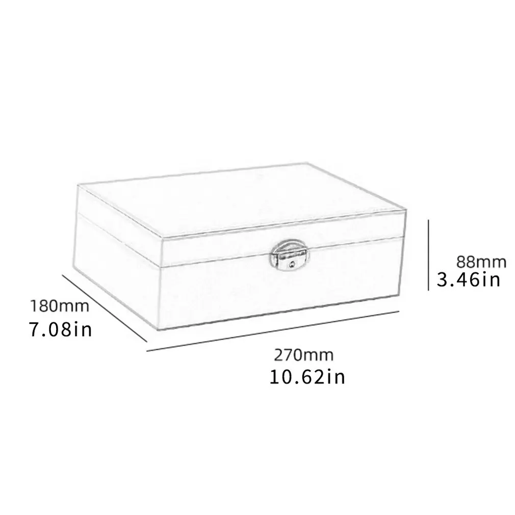 

Household Portable Creative Jewelry Box Double-deck Pu Leather Ring Jewelry Storage Box Necklace Rack