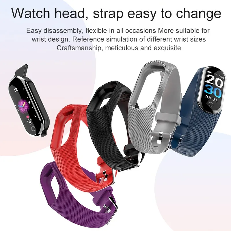 

Smart Men Women Heart Rate Band Sleep Blood Pressure Monitor Fitness Tracker Color Waterproof Step Sports Watch for Ios Android
