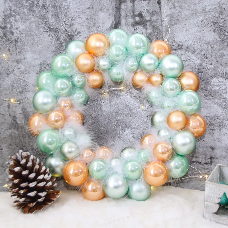 Bolas de Navidad para el hogar, adornos colgantes para &aacute;rbol de Navidad, corona de plumas para decoraci&oacute;n de fiesta de Navidad, A&ntilde;o Nuevo, 2022-1