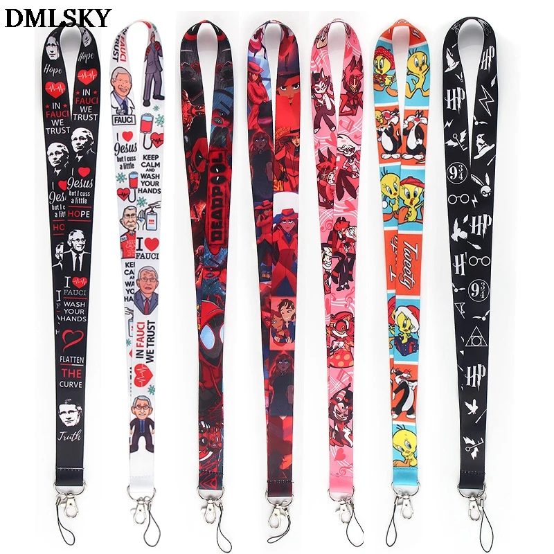 

DMLSKY Men Keychain Magic School Phone Lanyard Cartoon Punk Neck Strap for Keys ID Card Phone Lanyards M4530