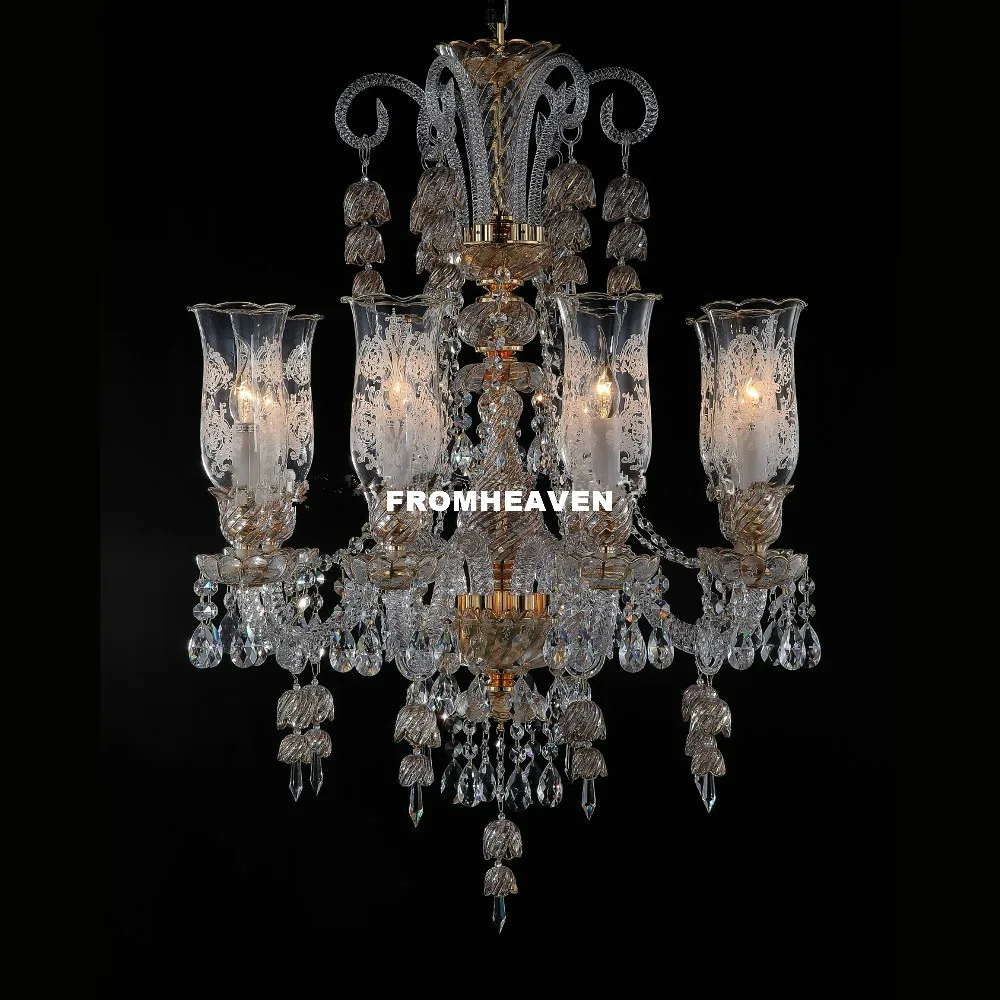 Современная декоративная хрустальная люстра, люстры для гостиной, красные прозрачные подвески и люстры, домашнее освещение, внутреннее освещение