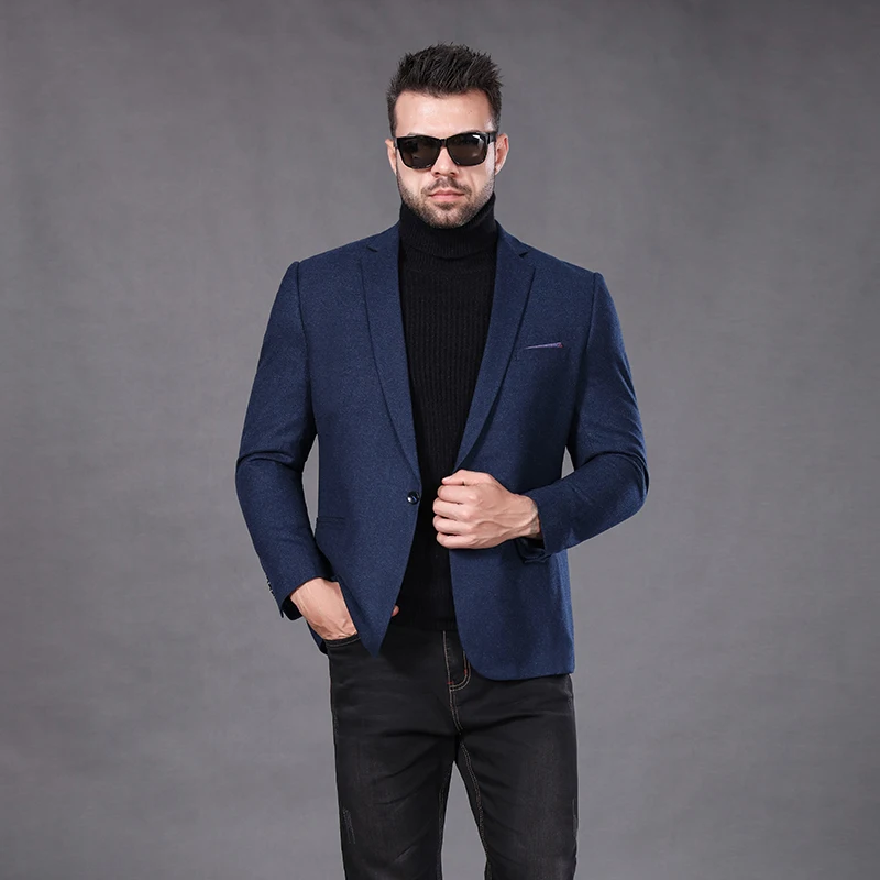 

2020 autumn and winter plus size men's suits plus fat plus jackets loose suits business casual solid color fashion suits