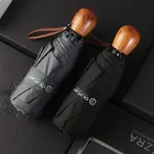 Складной зонт OLYCAT для женщин и детей с деревянной ручкой и защитой от УФ-лучей