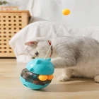 Интерактивная ветряная мельница и неваляшка для кошек, забавная палочка для щенков, кошек, медленный корм для домашних животных, встряхивающий контейнер для еды, игрушечный мяч для кошек