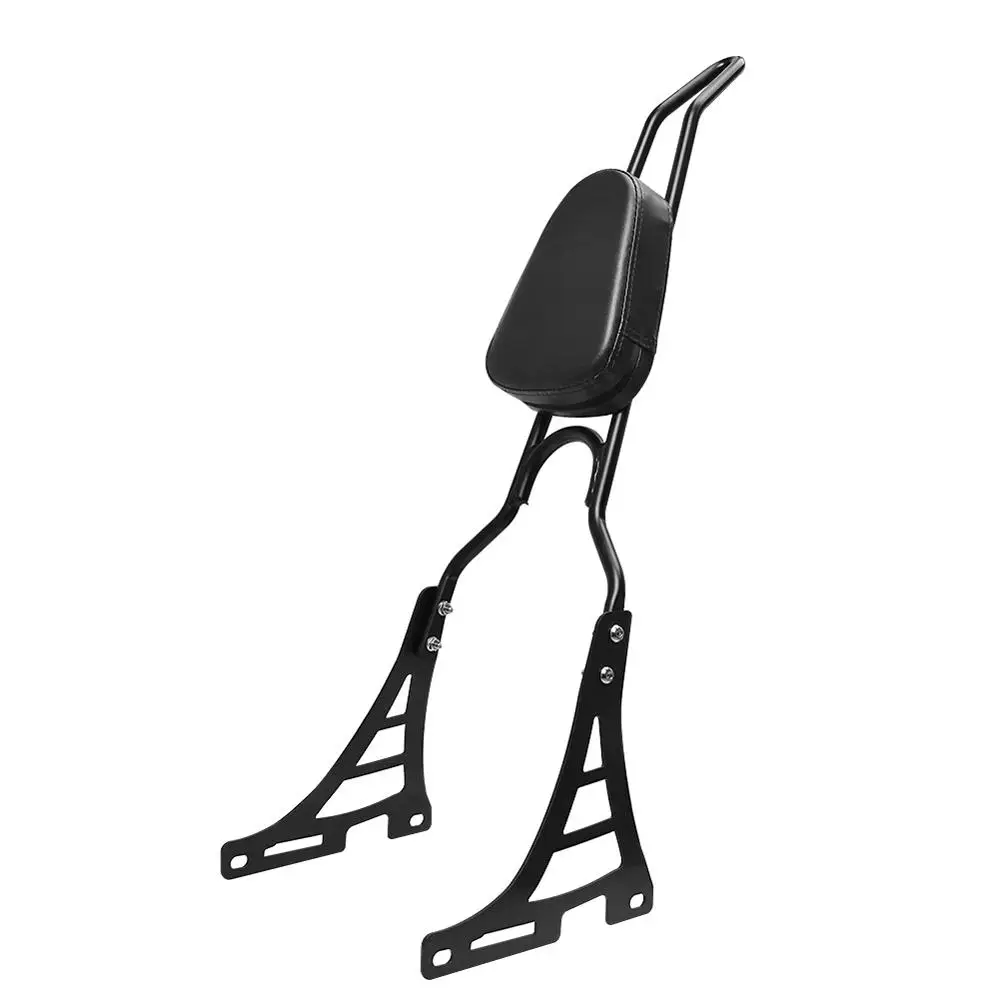 Motorcycle Driver Rider Backrest Rear Passenger Detachable Sissy Bar Mount with Leather Back Rest Seat Pad For Harley Sportster |