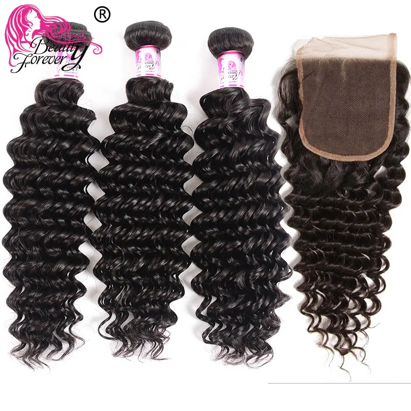 Красота навсегда глубокая волна малазийские человеческие волосы пряди с