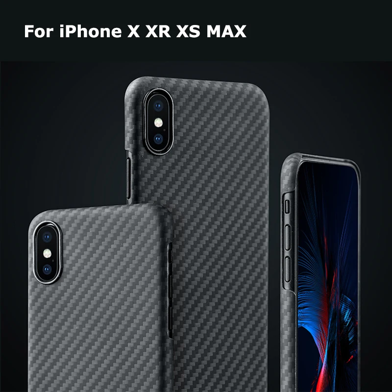 Чехол для iPhone XS Max 0 7 мм Ультратонкий Роскошный чехол из углеродного волокна с