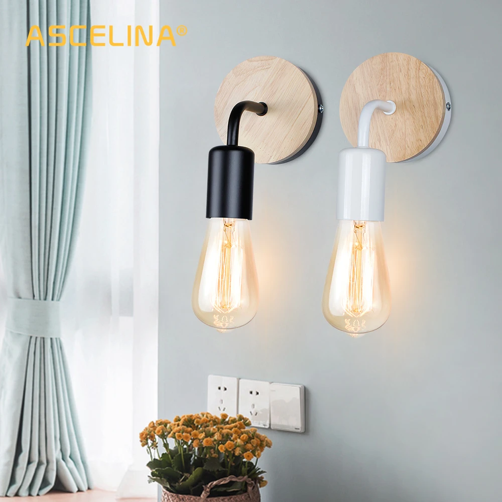 Деревянная настенная ретро лампа E27 110 В 220 В|metal wall lamp|lamp led wallwall lamp industrial |
