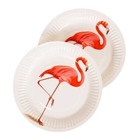 flamingo party set decoration disposable paper cup plate napkins plastic straw hawaii party kids birthday party decor supplies