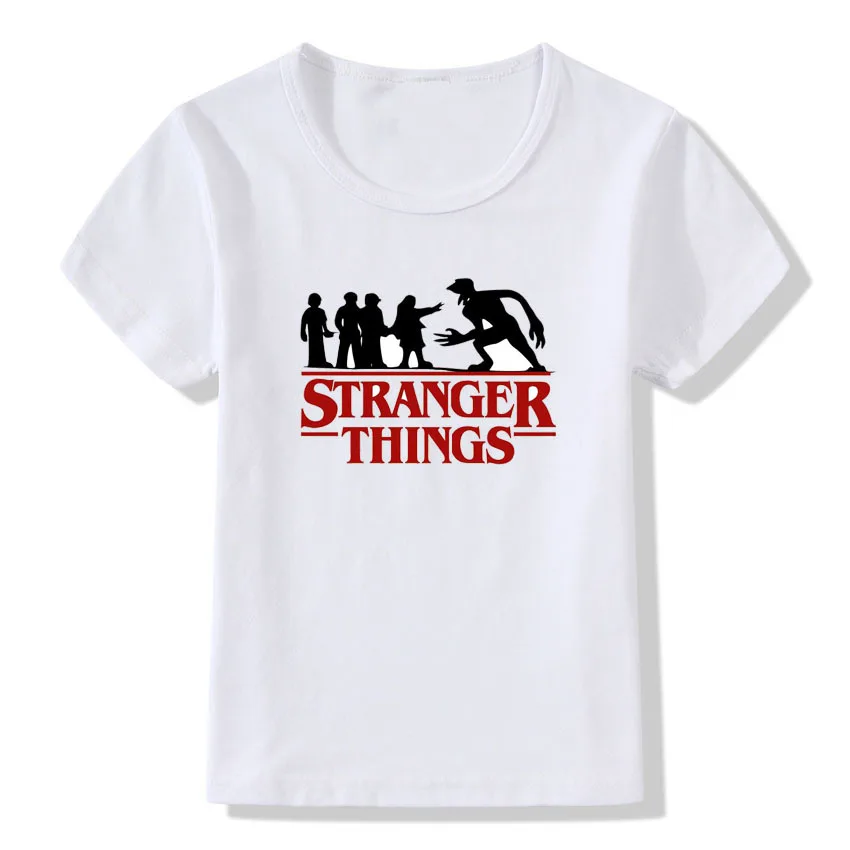 Детские футболки с надписью STRANGER THINGS 8 цветов топы короткими рукавами для
