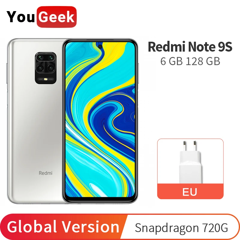 Глобальная версия Xiaomi Redmi Note 9S 9 S 6 ГБ ОЗУ 128 Гб ПЗУ Восьмиядерный Snapdragon 720G камера 48