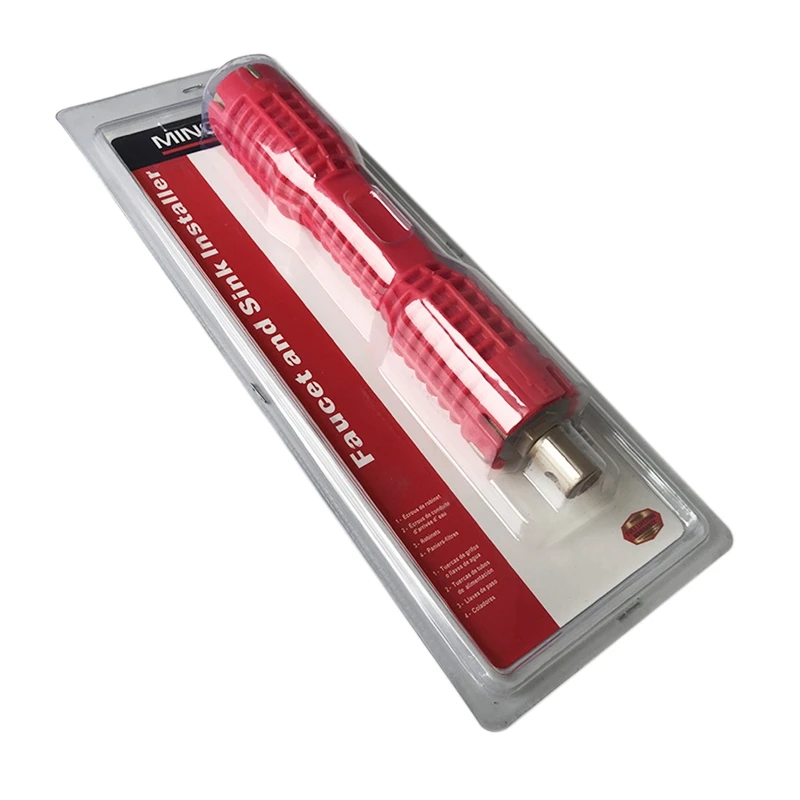 

2018 New Faucet and Sink Installer Extra-long design lets turn tool Red