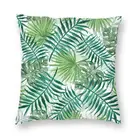 Яркий Зеленый папоротник Monstera, тропические растения, квадратная подушка, чехол для дома, декоративный ботанический чехол для гостиной