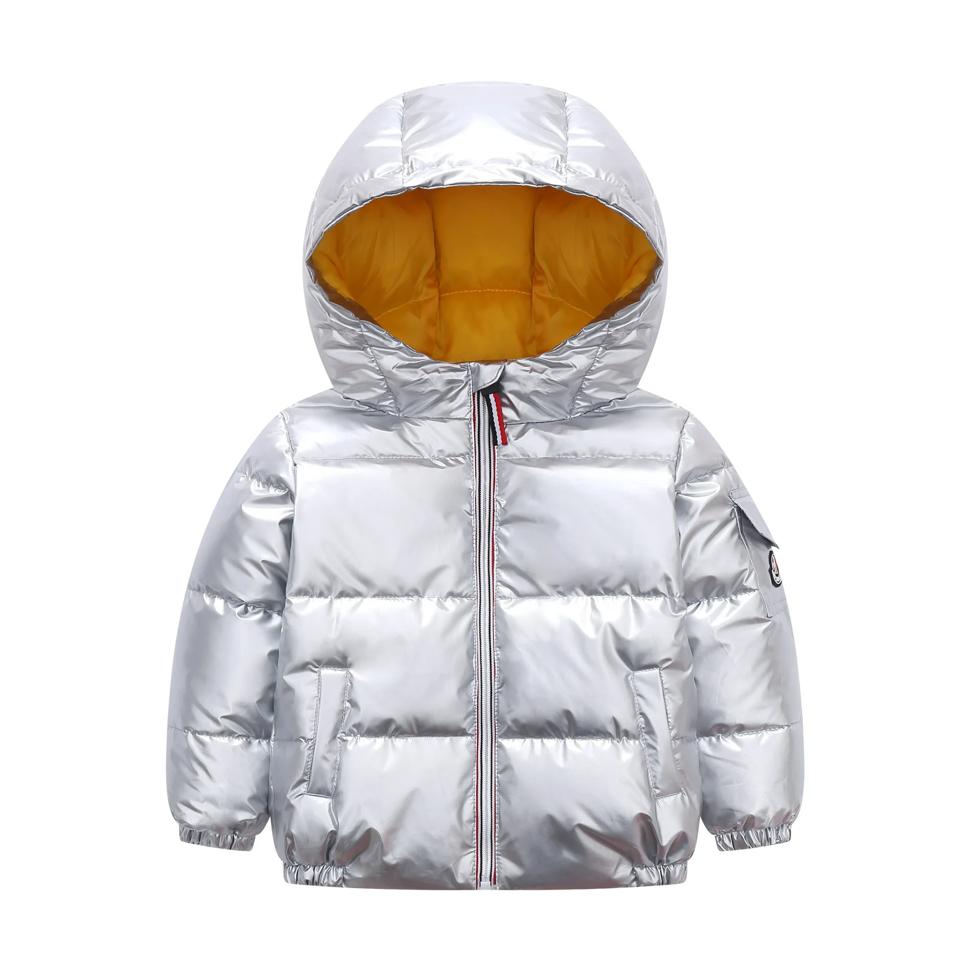 Chaqueta de plum&oacute;n de pato para ni&ntilde;o y ni&ntilde;a, abrigo corto impermeable con capucha gruesa de Color s&oacute;lido, prendas de vestir de invierno, 90%-4