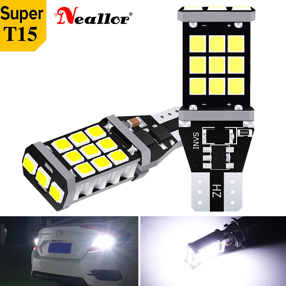 

Светодиодные лампы высокой мощности T15 W16W 921 912 T16 902, 21 шт., 2835SMD, Сверхъяркие, лм, для замены автомобильных фонарей заднего хода, белые