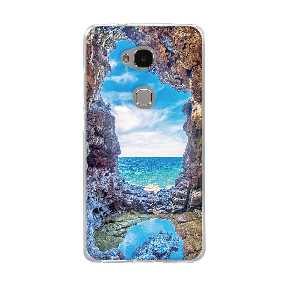 Чехол для Huawei Honor 5X с 3D рельефным рисунком задняя крышка из ТПУ мягкий силиконовый